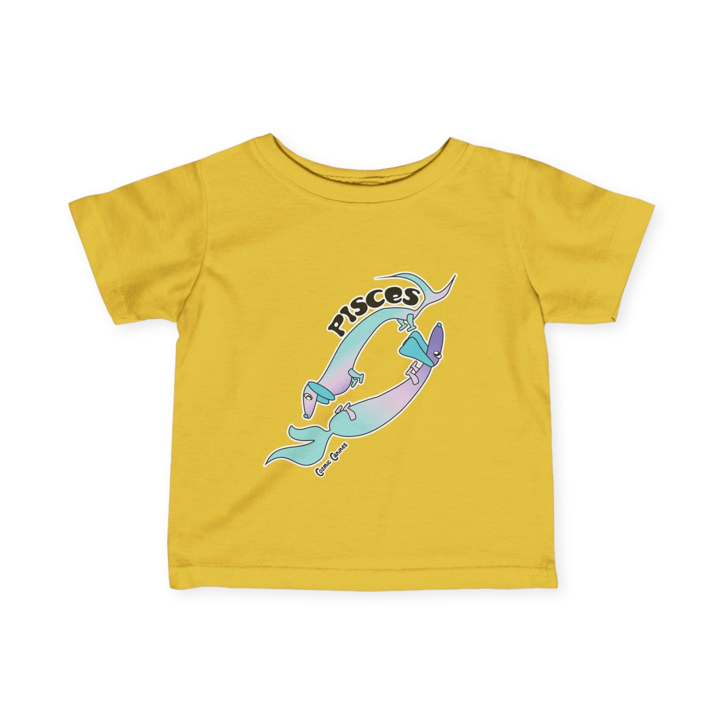 Pisces Dog Zodiac Cartoon Infant Fine Jersey Tee