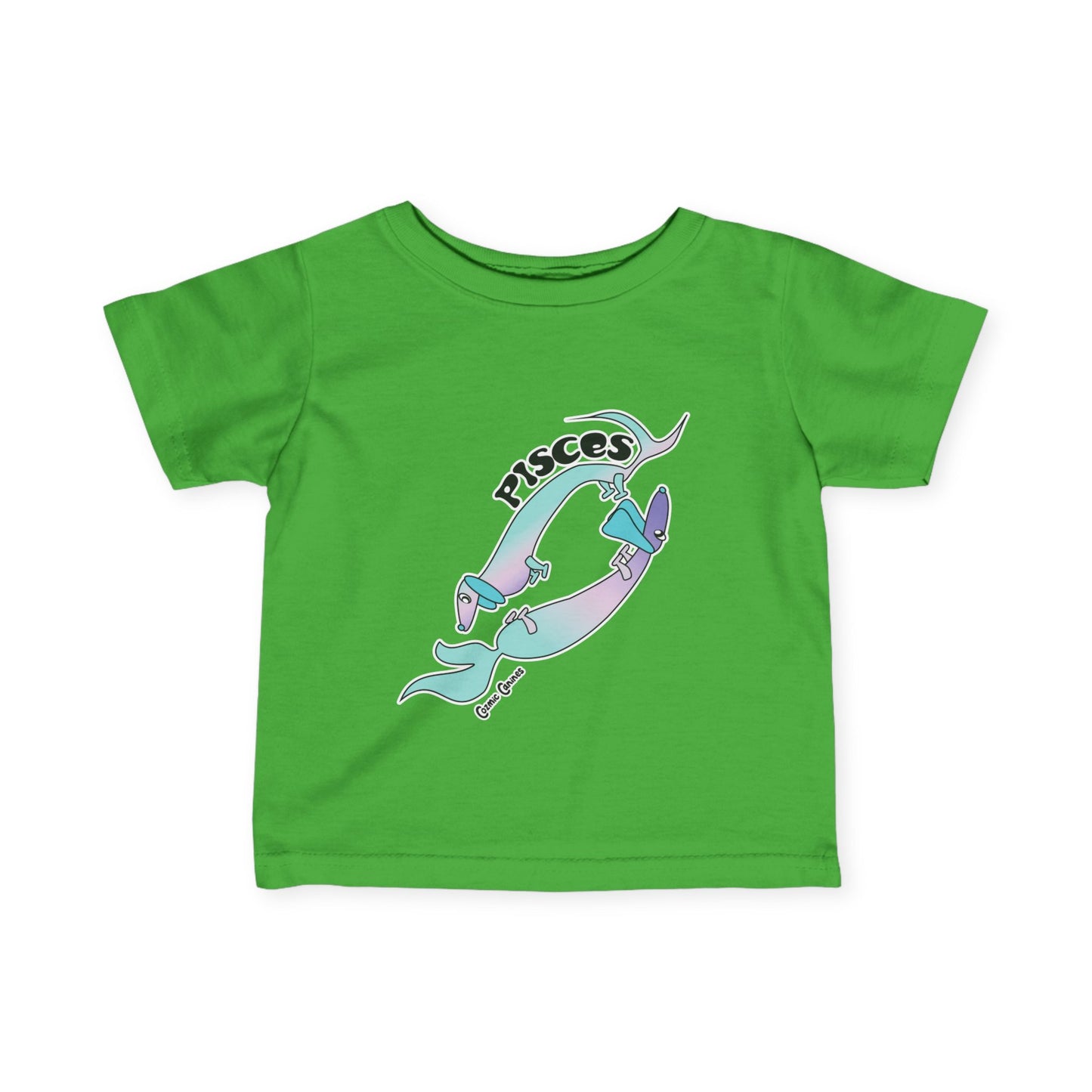 Pisces Dog Zodiac Cartoon Infant Fine Jersey Tee