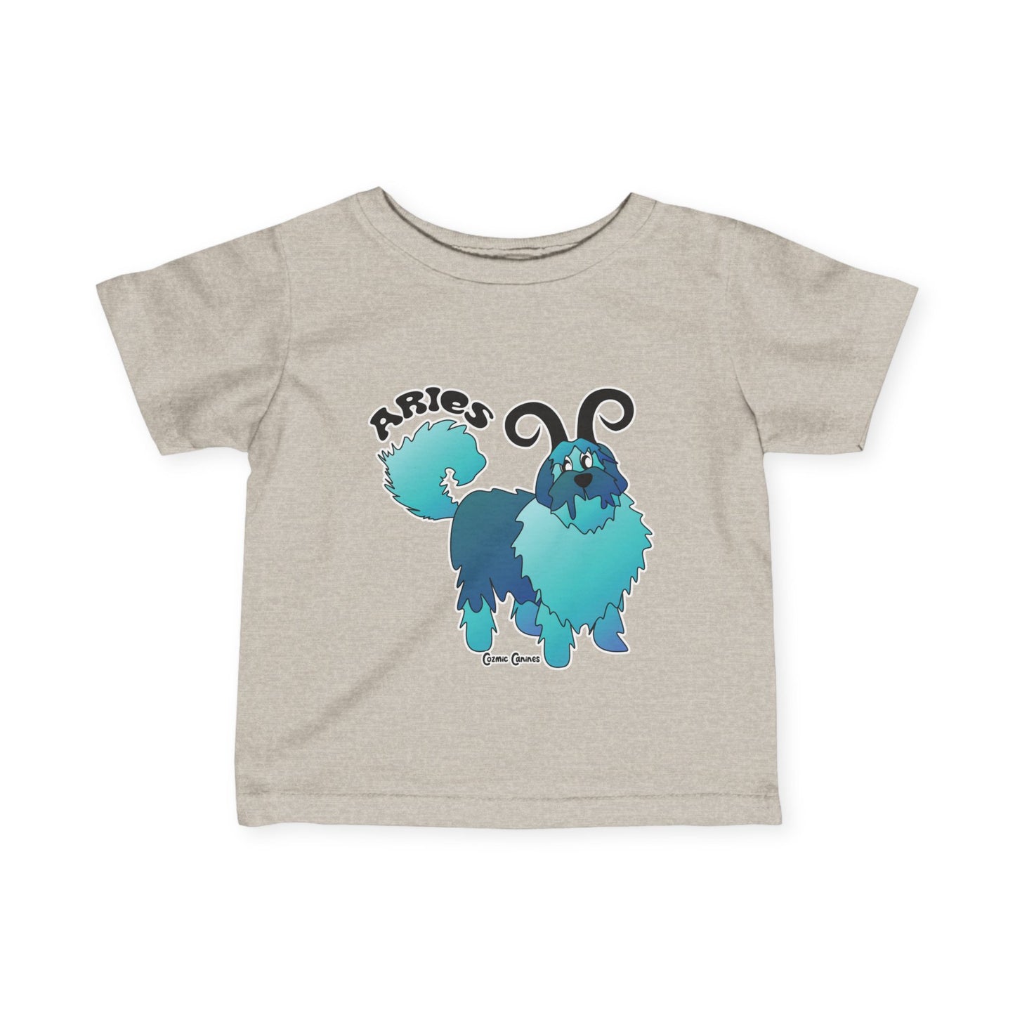 Aries Dog Zodiac Cartoon Infant Fine Jersey Tee