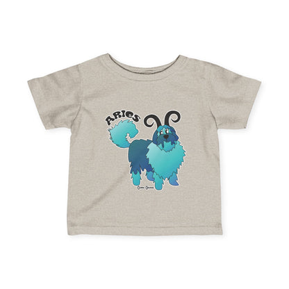 Aries Dog Zodiac Cartoon Infant Fine Jersey Tee