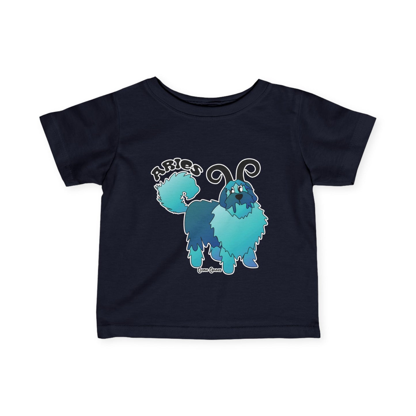 Aries Dog Zodiac Cartoon Infant Fine Jersey Tee