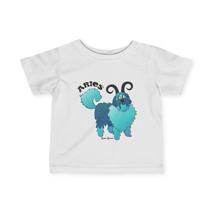 Aries Dog Zodiac Cartoon Infant Fine Jersey Tee