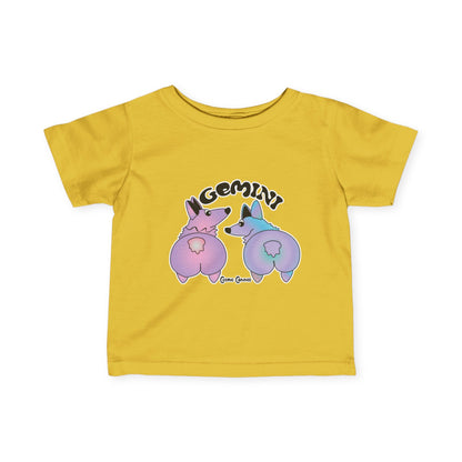 Gemini Dog Zodiac Cartoon Infant Fine Jersey Tee