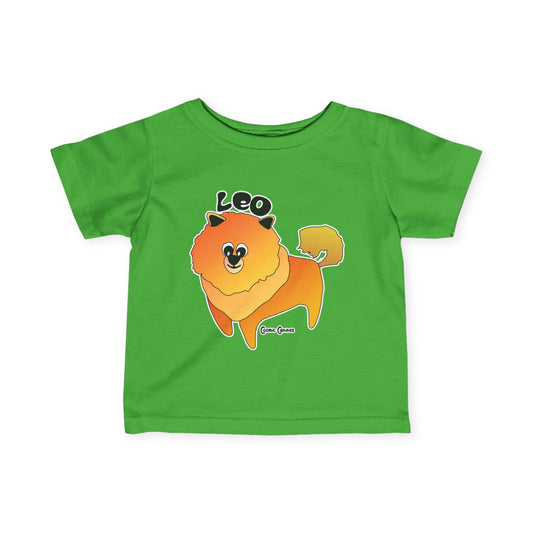 Leo Dog Zodiac Cartoon Infant Fine Jersey Tee