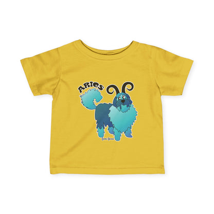 Aries Dog Zodiac Cartoon Infant Fine Jersey Tee