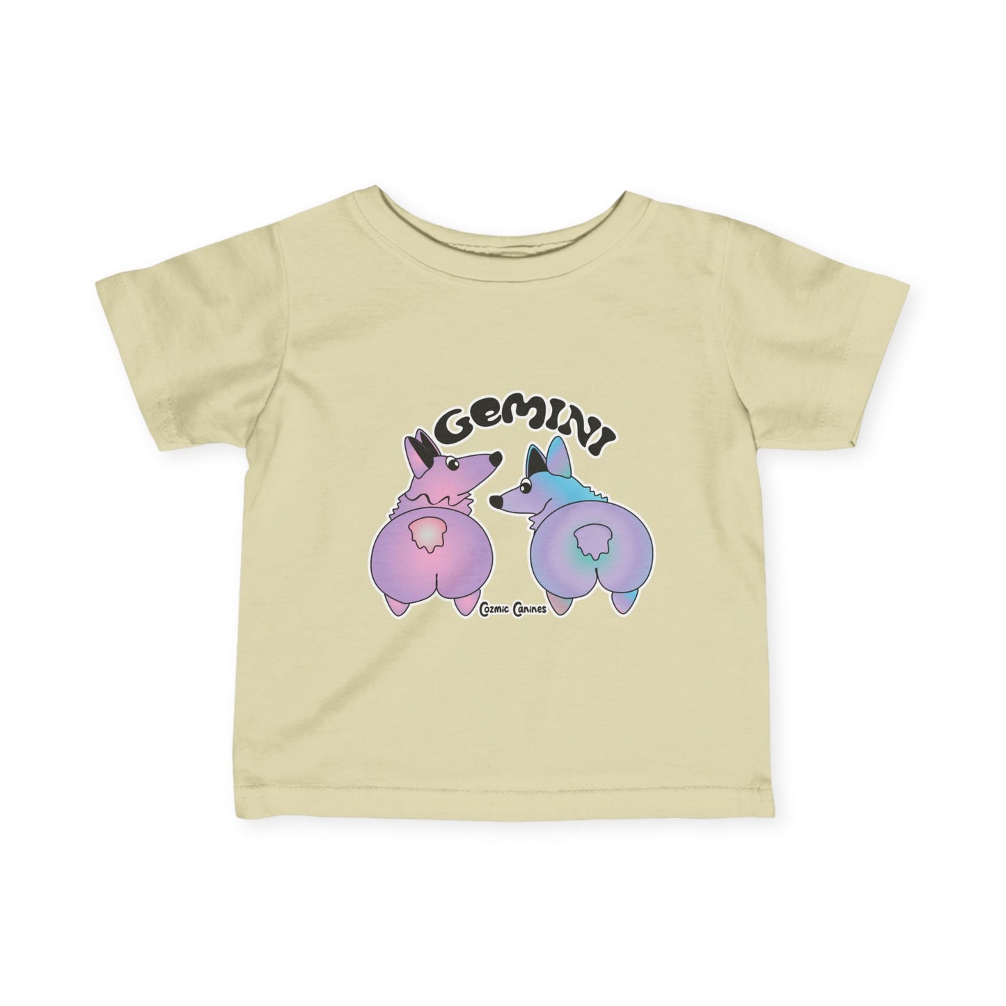 Gemini Dog Zodiac Cartoon Infant Fine Jersey Tee