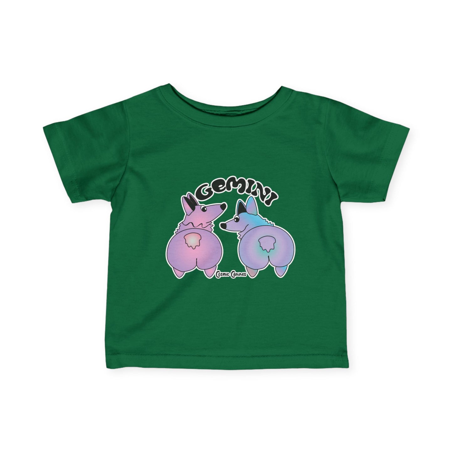 Gemini Dog Zodiac Cartoon Infant Fine Jersey Tee