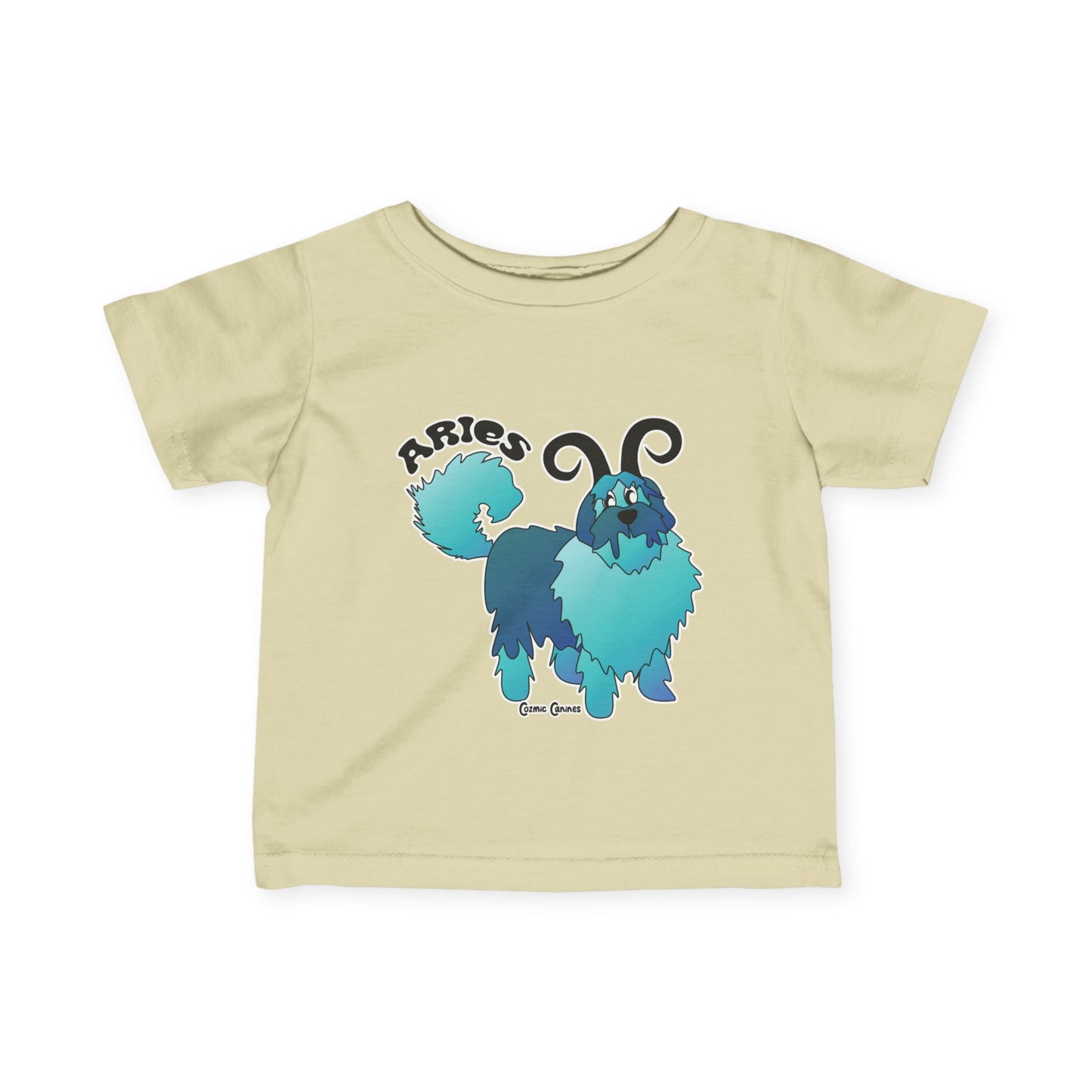 Aries Dog Zodiac Cartoon Infant Fine Jersey Tee