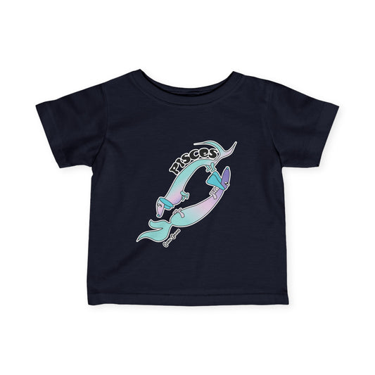 Pisces Dog Zodiac Cartoon Infant Fine Jersey Tee