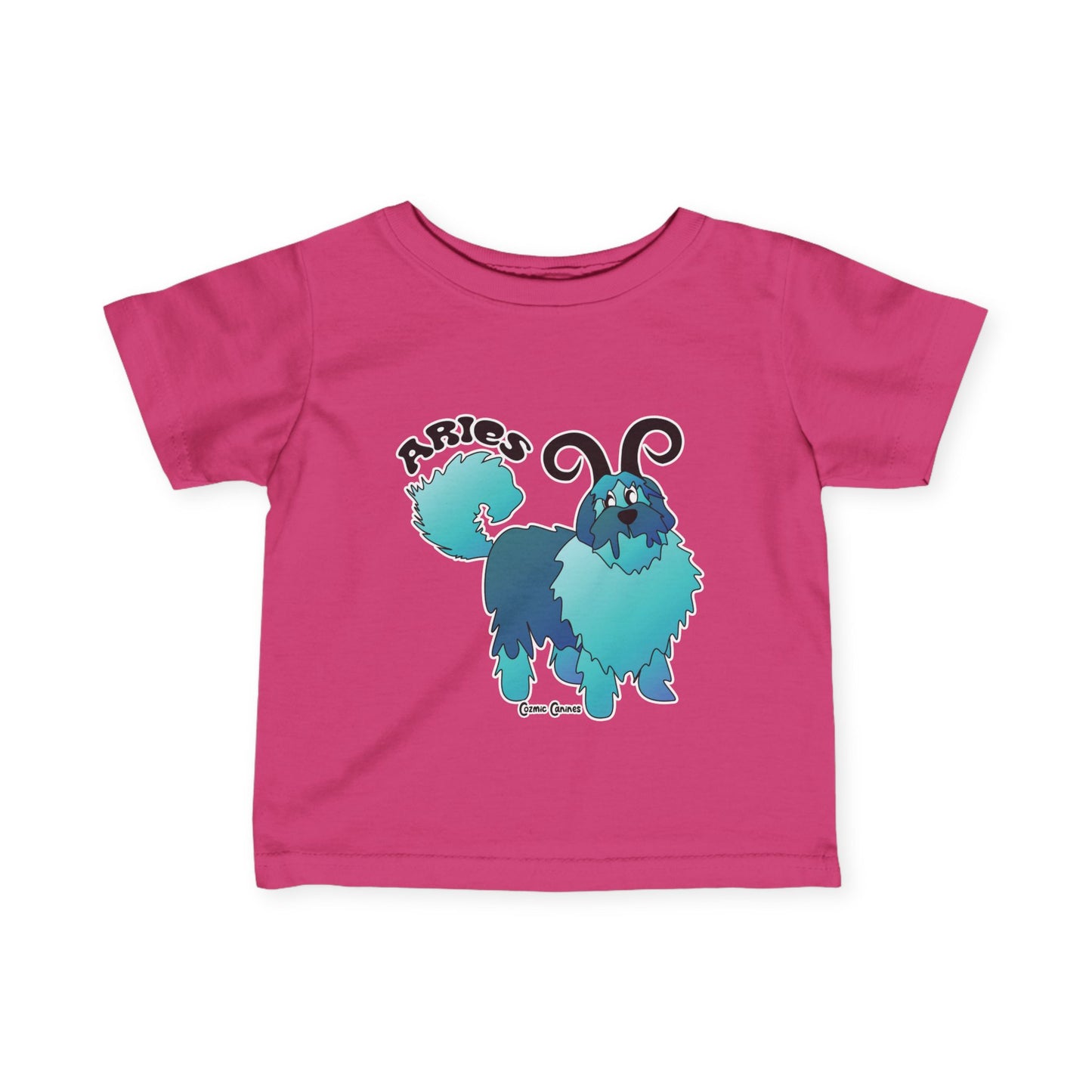 Aries Dog Zodiac Cartoon Infant Fine Jersey Tee