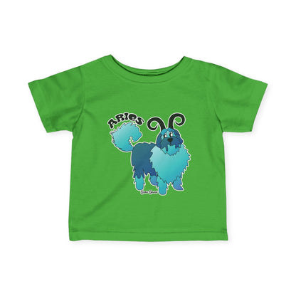 Aries Dog Zodiac Cartoon Infant Fine Jersey Tee