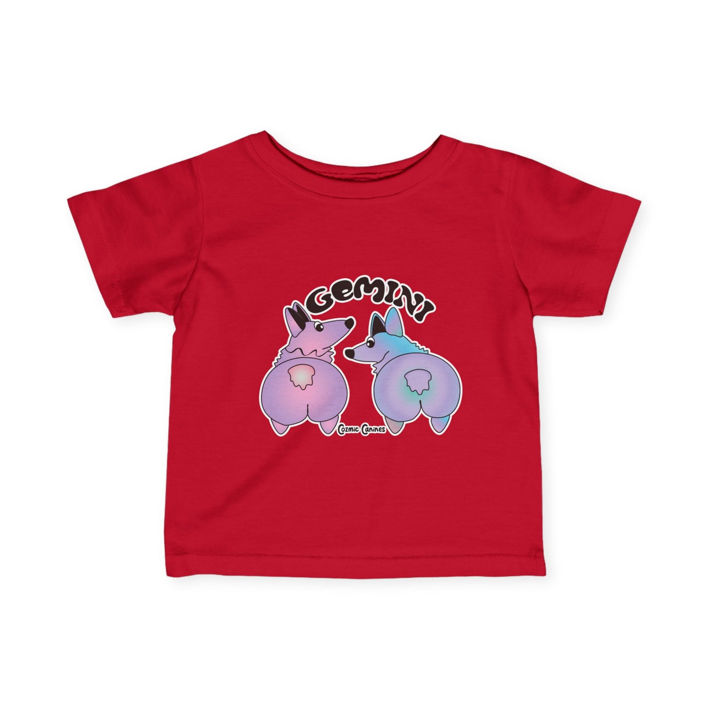 Gemini Dog Zodiac Cartoon Infant Fine Jersey Tee