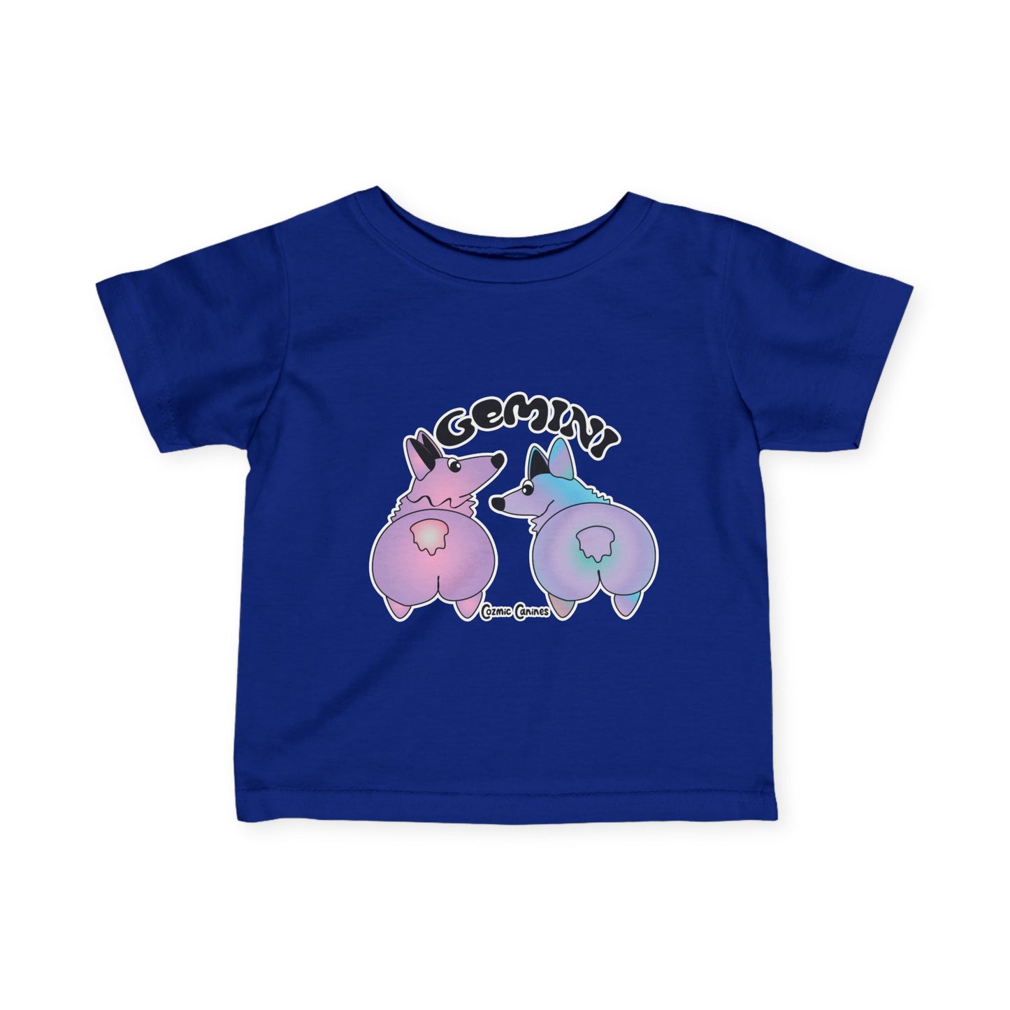 Gemini Dog Zodiac Cartoon Infant Fine Jersey Tee