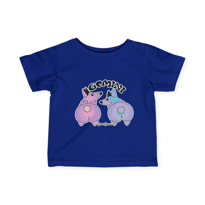 Gemini Dog Zodiac Cartoon Infant Fine Jersey Tee