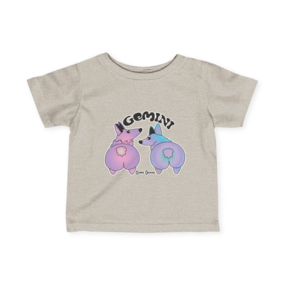 Gemini Dog Zodiac Cartoon Infant Fine Jersey Tee