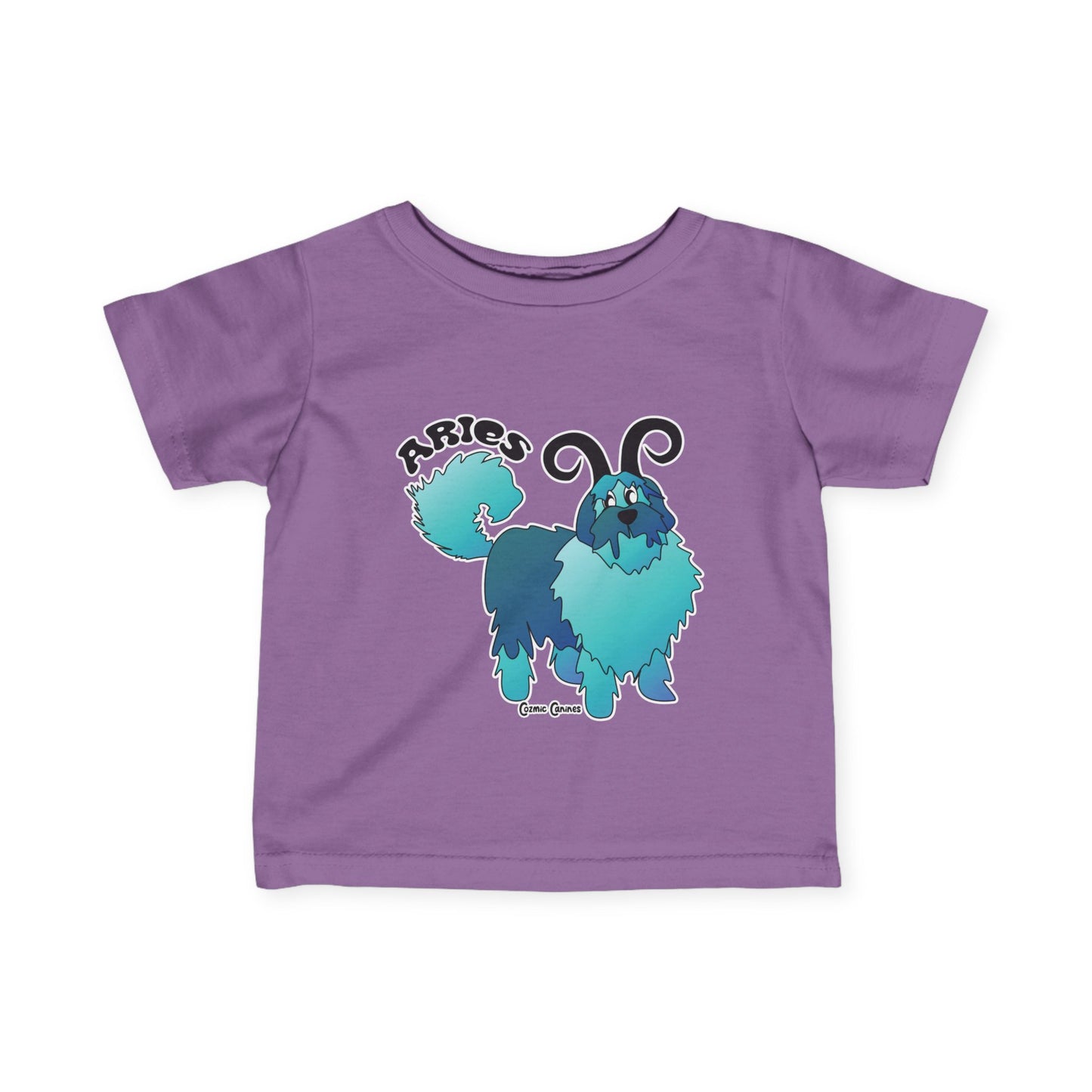 Aries Dog Zodiac Cartoon Infant Fine Jersey Tee