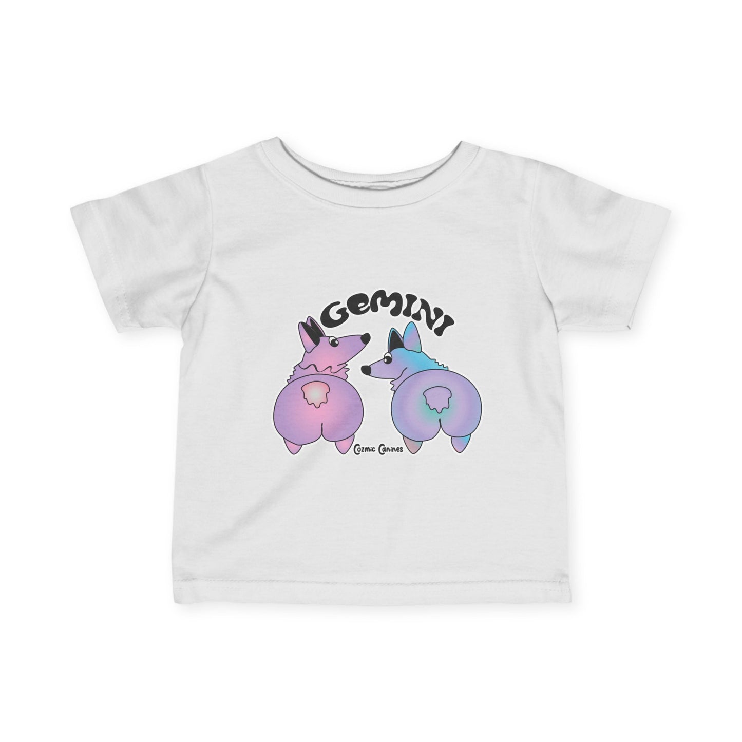 Gemini Dog Zodiac Cartoon Infant Fine Jersey Tee