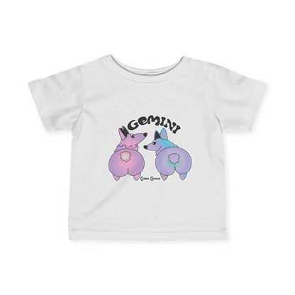 Gemini Dog Zodiac Cartoon Infant Fine Jersey Tee