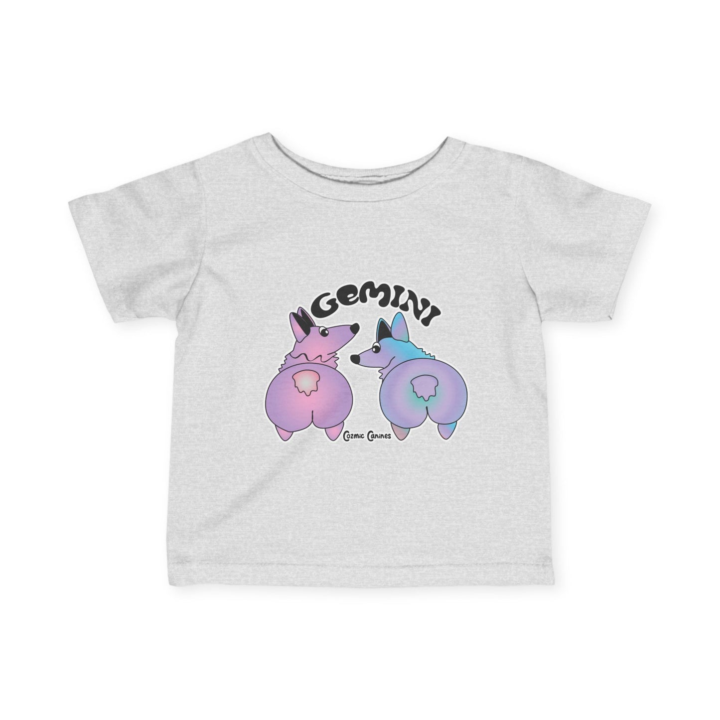 Gemini Dog Zodiac Cartoon Infant Fine Jersey Tee