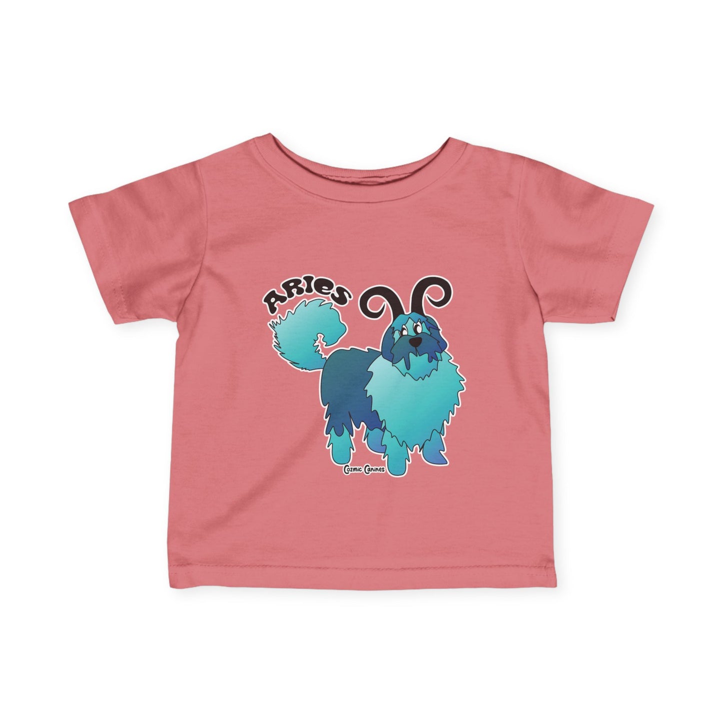 Aries Dog Zodiac Cartoon Infant Fine Jersey Tee