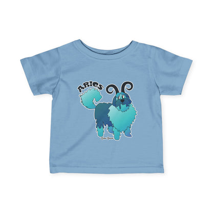 Aries Dog Zodiac Cartoon Infant Fine Jersey Tee