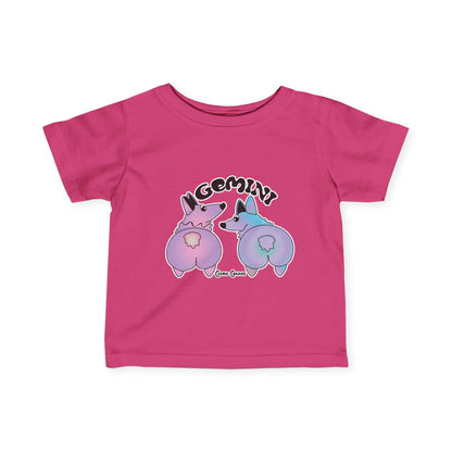 Gemini Dog Zodiac Cartoon Infant Fine Jersey Tee