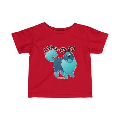 Aries Dog Zodiac Cartoon Infant Fine Jersey Tee